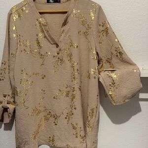 Chico's Gold Floral Women's Blouse